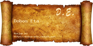 Dobos Eta névjegykártya